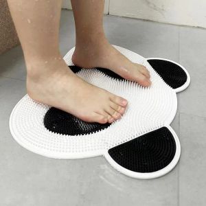 Tapis de Massage en Silicone motif Panda, outil de frottement du dos, exfoliant les pieds, tapis antidérapant pour salle de bain, salle de douche, tapis de sol