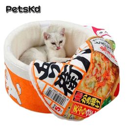 Mats Cama de mascotas Instanticidad de fideos Cama para perros Cierre caliente Casa de gato Camas de gato Invierno Cuschion Creative Plush Dogs House Pets Nest