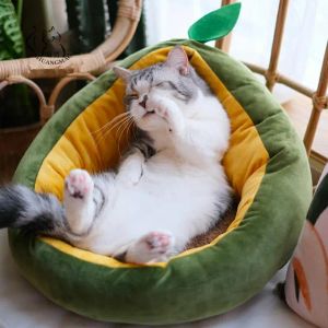 Matten huisdier kattenhuis voor hondenmat warm bed schattige kleine katten bedden nest voor honden avocado vorm slaapzakken comfortabele kennel banken