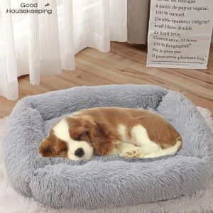 Mats Pet Dog lit carré non glisser en peluche hiver