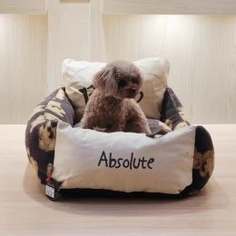 Mats Pet Dog Bed Maison chaude Mignon Bear Square Nest Kennel Pet pour petits chiens moyens chiens Puppy plus taille de chiens