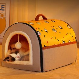 Mats Pet House Nest semi-fermé de type Chats lit de chien avec tapis de sommeil profond tente détachable lavable hiver chaud chien house pour animaux de compagnie