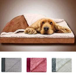 Mats Pet Square Dog Bed Sleeping Bag Kennel Cat Bed Blanket Bed Four Seasons Comfortable Soft Detachable Nonslip Machine Washable