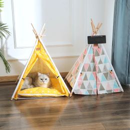 Mats Pet Tent House Chat lit Cat Tipi portable avec un coussin épais et 9 couleurs disponibles pour l'excursion de chiot de chien