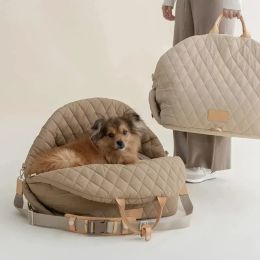 Mats Pet Travel Bed Dog Carrier Sac à main Sil de voiture pour les petits chiens Chat Outdoor Portable Washable Puppy Carrier Tote Safety Pet Booster