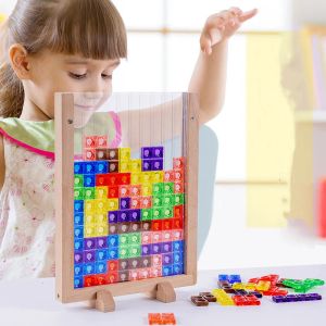 Mats joue des tapis colorés Tetris Puzzle Match Match pour les enfants pour les enfants Girls Intelligence Game ABS Material Toy Jigsaw Board K