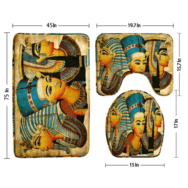 Alfombras Retro Antiguo Egipto estilo étnico alfombra de baño con tela decoración de baño faraón egipcio costumbres exóticas alfombra antideslizante tapa de inodoro