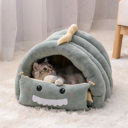 Mats SHUANGMAO Pet Cat Bed Dinosaur Small Dog Beds for Cats Lovely Puppy Mat Soft Sofa Mat Nest Warm Kitten Sleep Mats Products