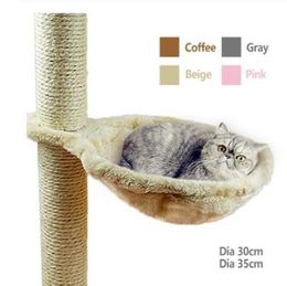 Tapis doux chat hamac installer sur arbre à chat chat chenil suspendu épais peluche 4 couleurs grande capacité Dia 30 cm/35 cm lit pour animaux de compagnie MJ910