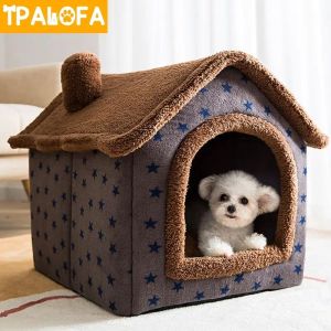 Mats Soft Hiver Cat Bed Sleep Sleep House Chog Cat House Rovable Cushion Roose Pet Lit pour animaux pour chat