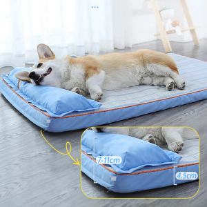 Mats Summer refroidir lit de chien avec oreiller tapis épais pour chiens canapé animal de compagnie pour petits chiens moyens chiens
