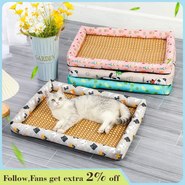 Esteras Cama de hielo de verano, esteras para gatos, almohadilla refrescante para perros, sofá transpirable SXXL para perros pequeños, medianos y grandes, nuevos productos para mascotas, camas para dormir para gatos