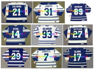 MATS SUNDIN DOUG GILMOUR Maple CCM Throwback Leafs Maillot de hockey GARY ROBERTS JOHNNY BOWER FELIX POTVIN FRANK MAHOVLICH DAVE KEON TIE DOMI WENDEL CLARK Taille