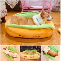 Mats Teddy Poodle Hot Dog Kennel Détachable Washable Shiba Inu Kennel Pet Kennel Lits Pet Lit Hot Dog Dog Cama Para Perros Calientes
