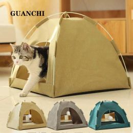 Tapis tente chien chat lit tentes pour animaux de compagnie chats intérieur chiot grotte chat Villa maison extérieure chaton cachette dormir Camping accessoires pour animaux de compagnie