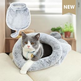 Mats lavables en peluche Chat Sac de couchage chiot petit chiens chats lits de tapis chaud