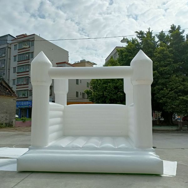 Mats Maison de rebond blanche Château gonflable gonflable exploser Moonwalk Jumping Bouncer abrite un cavalier adulte et enfant pour la fête de mariage 794 E3