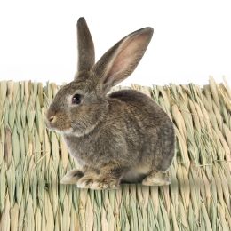 Tapis de foin tissé pour les lapins, tapis d'herbe de lapin, litière de paille naturelle, cage au repos, cochon d'Inde, chinchilla, hamster, rat, ani