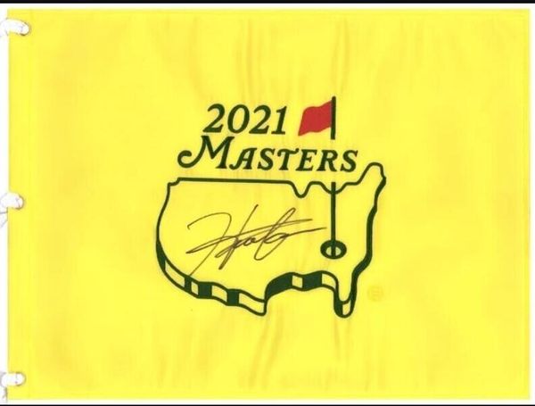 MATSUYAMA Autographié Signé Auto Collectable MASTERS Open golf pin flag