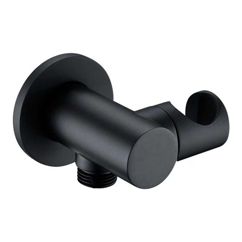 Matt Black Handheld Shower Spray Head Holder Bracket Wall Mount Hand Sprayer Solid Brass Accessories Connector Elbow Unit Spout