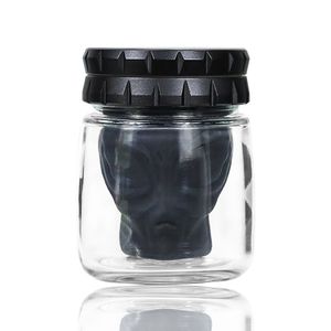 Matt Black Nieuwe Metalen rookmolen Glas opslagtank Two-in-One Ghost Head Silicone Shape Set Set