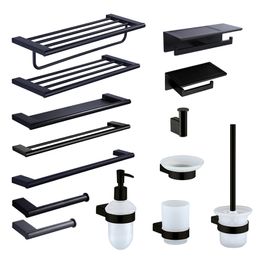 Matt Black Phone Halder Paper Rack Towel Rack Rack Shelf Soap Dispenser Tobe Gobep Tobe Habit