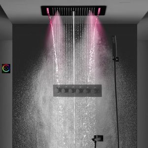 Système de douche thermostatique à encastré noir