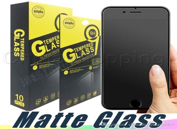 Cadre de protection d'écran en verre trempé anti-empreintes digitales mat pour iPhone 13 12 Mini 11 Pro Xr Xs Max 6 6s 7 8 plus3905929