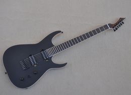 Guitarra eléctrica de 6 cuerdas, color negro mate, con diapasón de ébano, puente de buena calidad