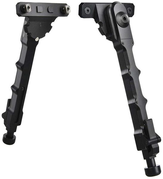 Mate Negro Negro de 7.5 a 9 pulgadas Ajustable Rifle Táctico Rifle Táctico BIPOD Caza Soporte Splack Splack para Rail M-Lok