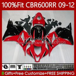 OEM-bodys voor HONDA CBR 600 CBR600 F5 RR CC 09-12 Carrosserie 69NO.3 CBR 600RR CBR600RR 09 10 11 12 CBR600F5 2009 2010 2011 2012 600CC Injectie Mold Fairing Red BLK BLK