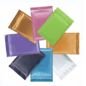 Bolsa con cierre de cremallera de papel de aluminio plano negro mate Cremallera resellable Azúcar Sal Merienda Nueces Té Granos de café Belleza de uñas Regalos de Navidad Embalaje Paquete de bolsa de impresión