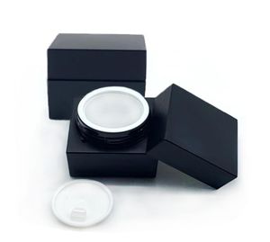 Mat zwarte gel nagellakpotten 5 ml vierkante acryl crème fles leeg 5G cosmetische pot voor geverfd lijmpoeder4701744