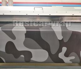 Black Grey Grey Camo Vinyle Full Car Emballage Camouflage Autocollants en aluminium avec camion Camo Couvre-papier avec taille d'air 152 x 30m7413326