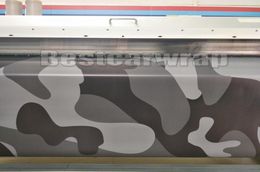 Autocollants en aluminium de camouflage pour emballage de voiture complet en VINYLE Camo gris noir mat avec feuille de revêtement de camion Camo avec taille d'air 152 x 30 m4780237
