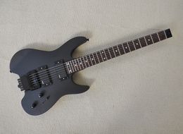 Mat Black Headless Electric Guitar met Rosewood Fletboard 24 frets kunnen als verzoek worden aangepast