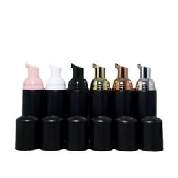 Botella de jabón de viaje negro mate botellas de espuma de plástico mini dispensador de bomba de espuma para limpiar cosméticos 60 ml ffgbt iurun