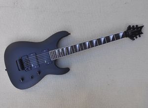 Guitare électrique inhabituelle noir mat avec touche en palissandre 24 frettes Floyd Rose