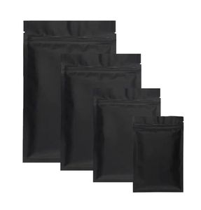 Mat zwart wit hitteverzegelbare plastic platte mond zelfdichtende verpakkingstas Geurbestendige aluminiumfolie Mylar-zakken