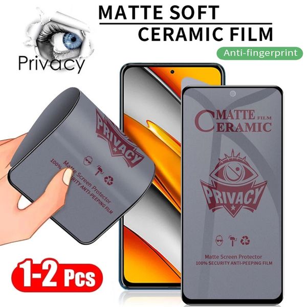 Matte Céramique Protecteurs d'écran de confidentialité pour REDMI Note 10 9 PRO 10S 9S 9T 8T 9C 9A Film anti-espion pour Xiaomi MI Poco X3 F3 m3