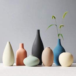 Vase en céramique mate |Morandi Modern Decorative Pottery Minimal Table Decoration 240508