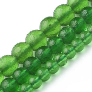 Énergie verte mate Perles de cristal Moldavite Crych Verre Météorite Perles rondes pour les bijoux Bracelets à charme de bricolage 15 ''