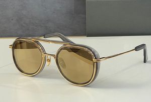 Milky Gold Flash Pilot Zonnebril voor Mannen Matgrijs Wit Goud/Donkergrijs Zonnebril Sonnenbrille occhiali da zool met doos