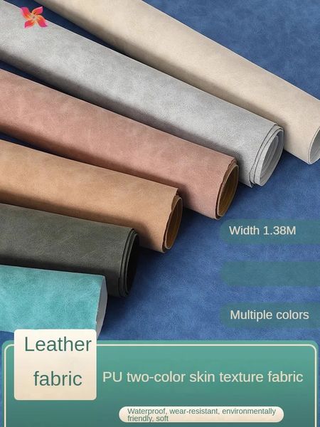 Tissu en cuir mat par le mètre pour le canapé couvre les taies de coussin couture de la mode étanche textile résistant à l'usure souple anti-rides 240422