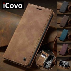 Matte Leather Flip Cover for Samsung A71 A51 A70 A50 A40 A30 A20 A10 Wallet Case S21 5G S20 Ultra Note 10 Plus S10 S10e S9 S8 S7