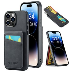 Étui de téléphone en cuir mat pour iPhone 15 Plus 14 13 12 Pro Max Samsung Galaxy S23 Ultra S22 A13 5G A14 Google Pixel 8 8Pro 7 7A 7Pro Plusieurs emplacements pour cartes Coque portefeuille verticale