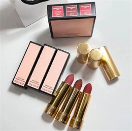 Lápiz labial mate 3 unids/set Rouge A Levers Mat Juego de colección de lápiz labial de viaje Brillo de labios resistente al agua de larga duración Bálsamo labial satinado Lápiz labial de color