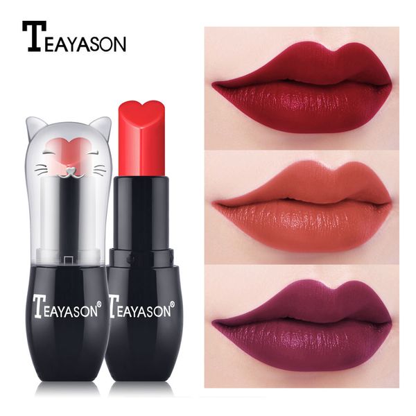 Lápiz labial mate Rojo oscuro Negro Púrpura Base Velvet Lip Gloss Rouge a Lever Lipgloss en 12 colores