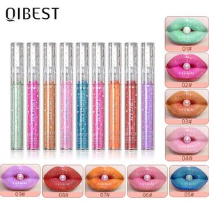 QIBEST 9 colores 3D espejo brillo de labios Glaze Sexy radiante brillo mujeres Plump lipgloss humectante lápiz labial de larga duración