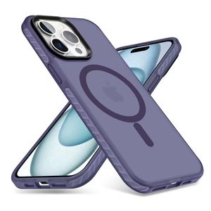 Coque de téléphone à chargement sans fil magnétique mat, étui rigide en TPU Durable anti-rayures pour iPhone 15 Pro Max 14 Pro 13 12 11 PC